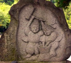 穂高神社の餅つき道祖神